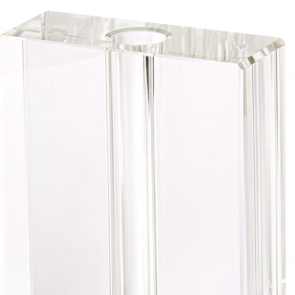 6" Clear Square Crystal Glass Table Vase