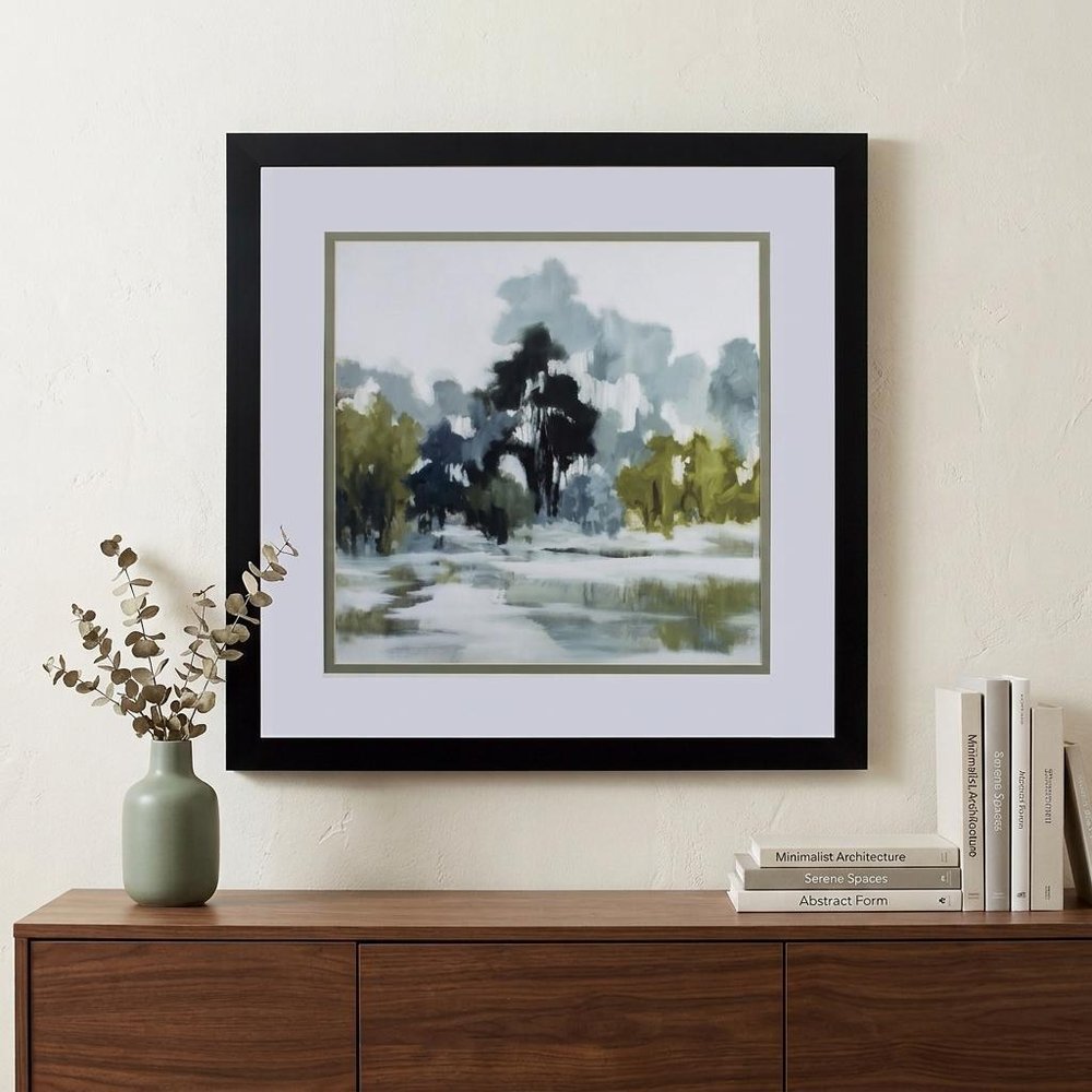 Reflections Watercolor Abstract Framed Art