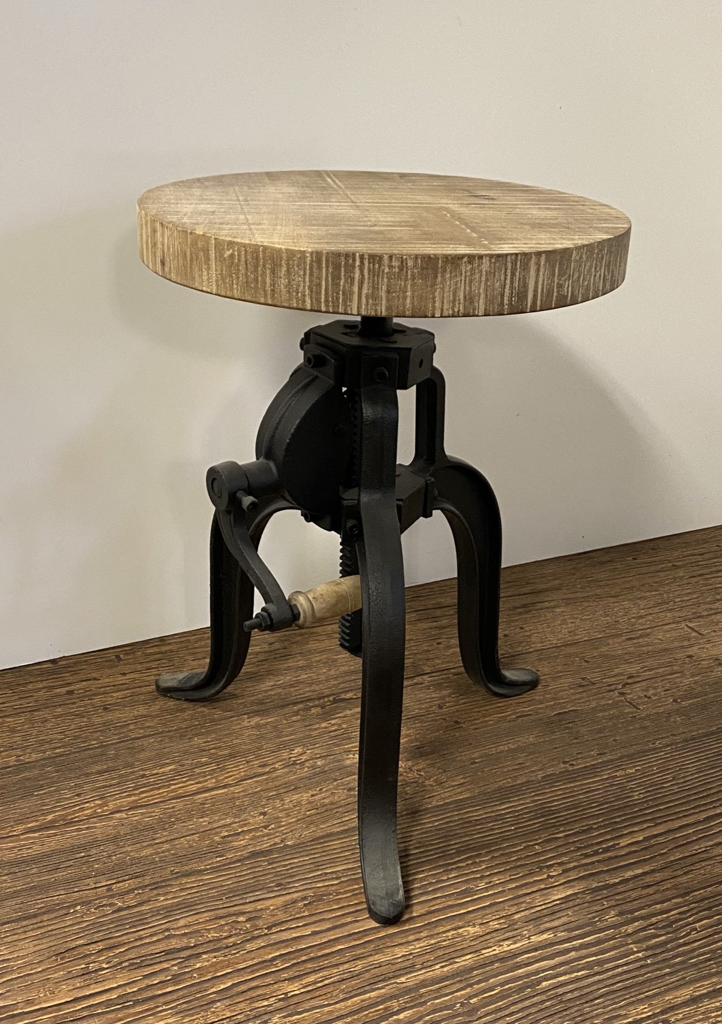 24" Brown And Black Solid Wood Backless Counter Height Bar Chair