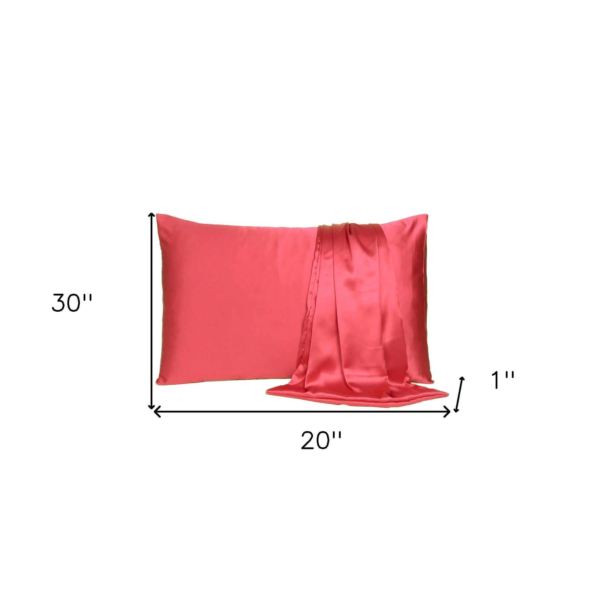 Poppy Red Dreamy Set Of 2 Silky Satin Queen Pillowcases