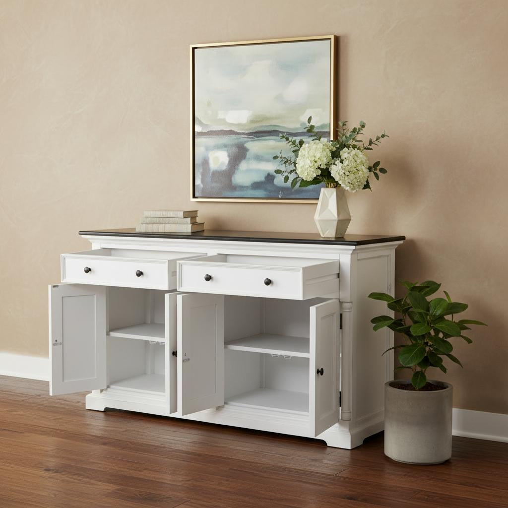 Modern Farm Brown And White Two Door Buffet Server