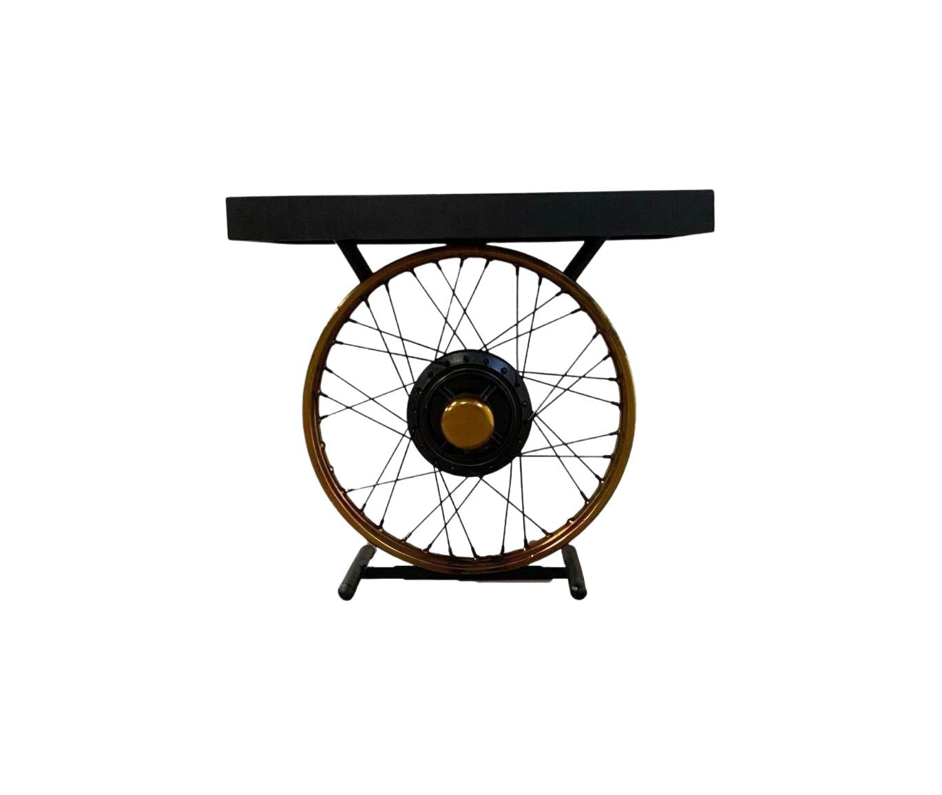 22" Black Solid Wood End Table