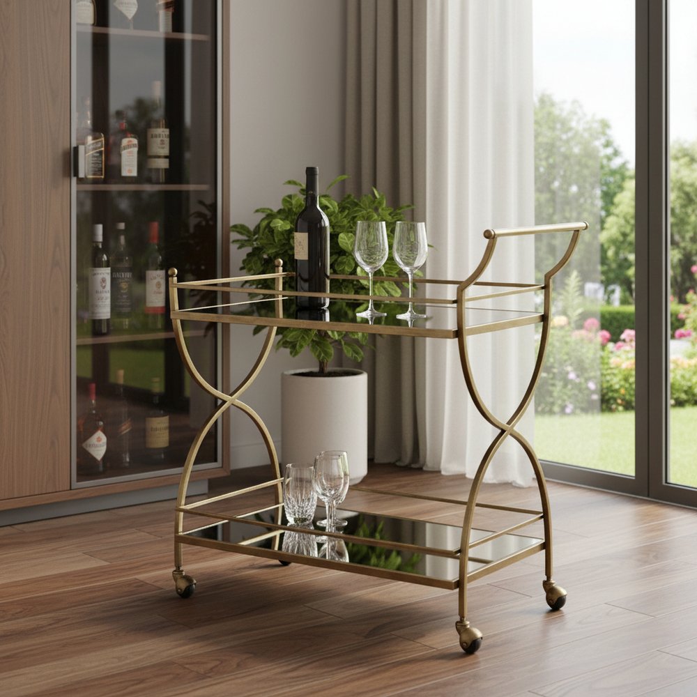 Antique Gold Bar Cart