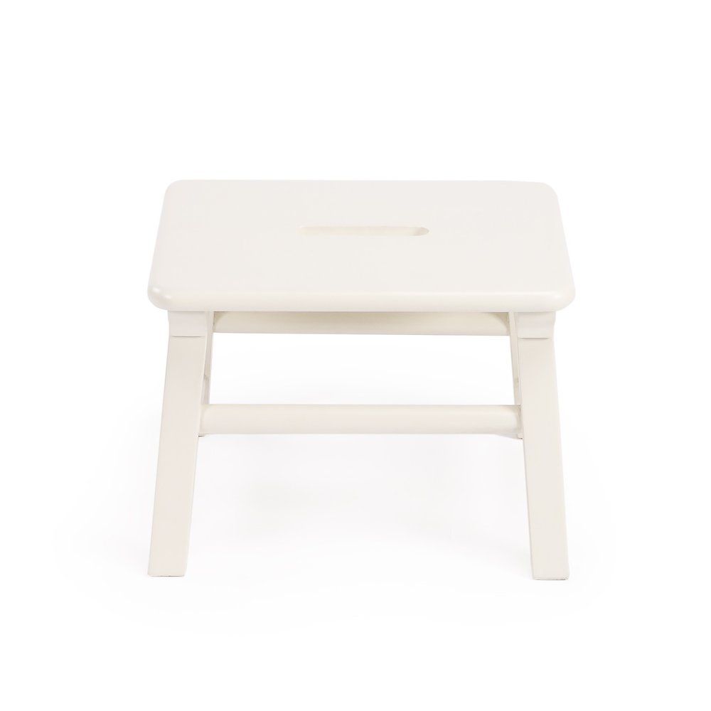 10" White Solid Wood Step Stool