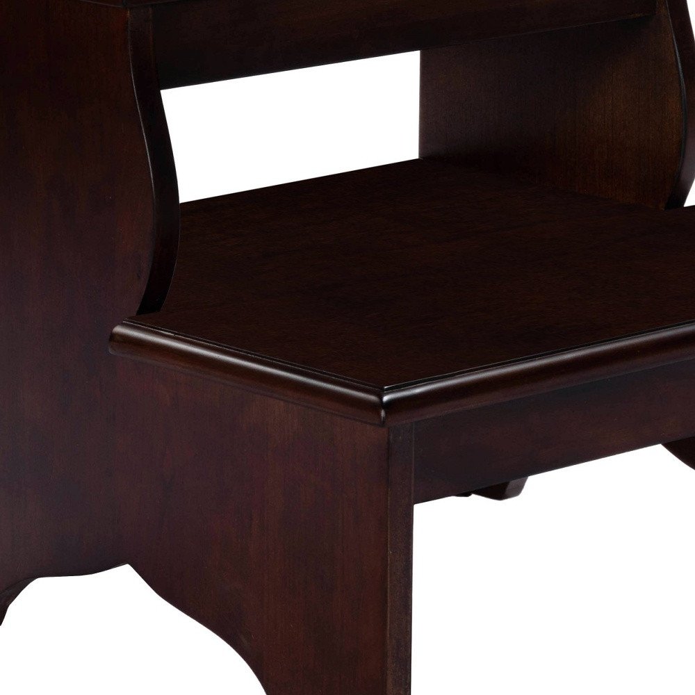 15" Dark Brown Solid Wood and Solid and Manufactured Wood Backless Bar Chair