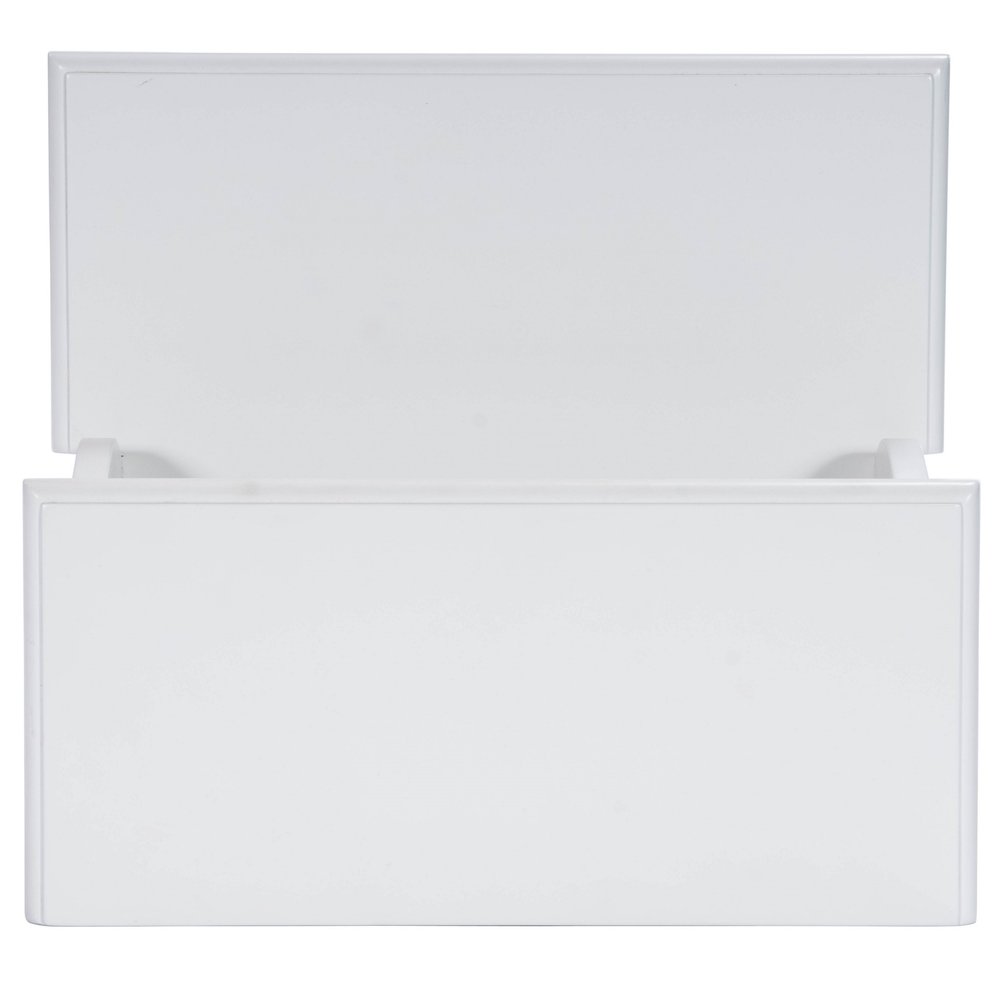 18" White Wood Footstool