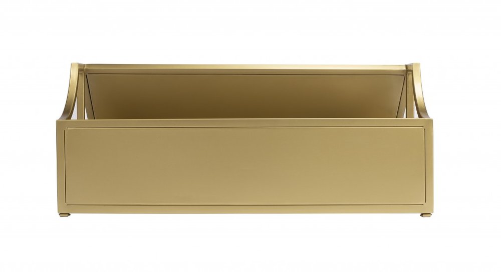 32" Gold Iron and Metal Two Tier Bookcase