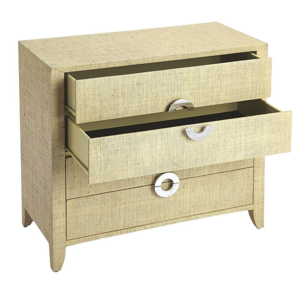 34" Beige Manufactured Wood Four Drawer Chest