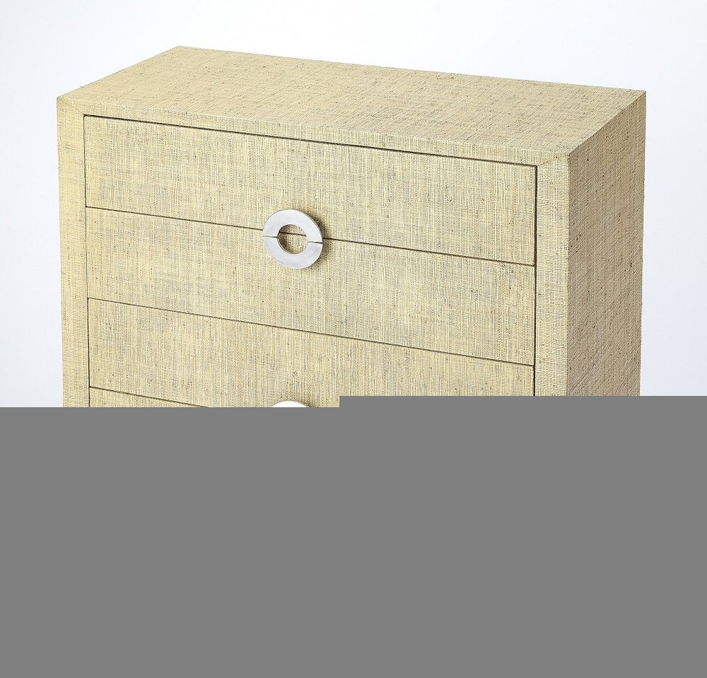 34" Beige Manufactured Wood Four Drawer Chest