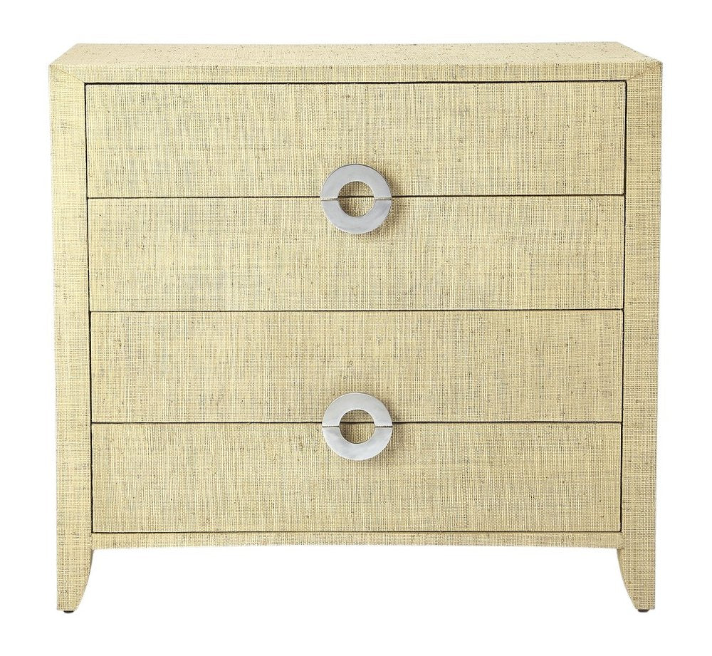 34" Beige Manufactured Wood Four Drawer Chest
