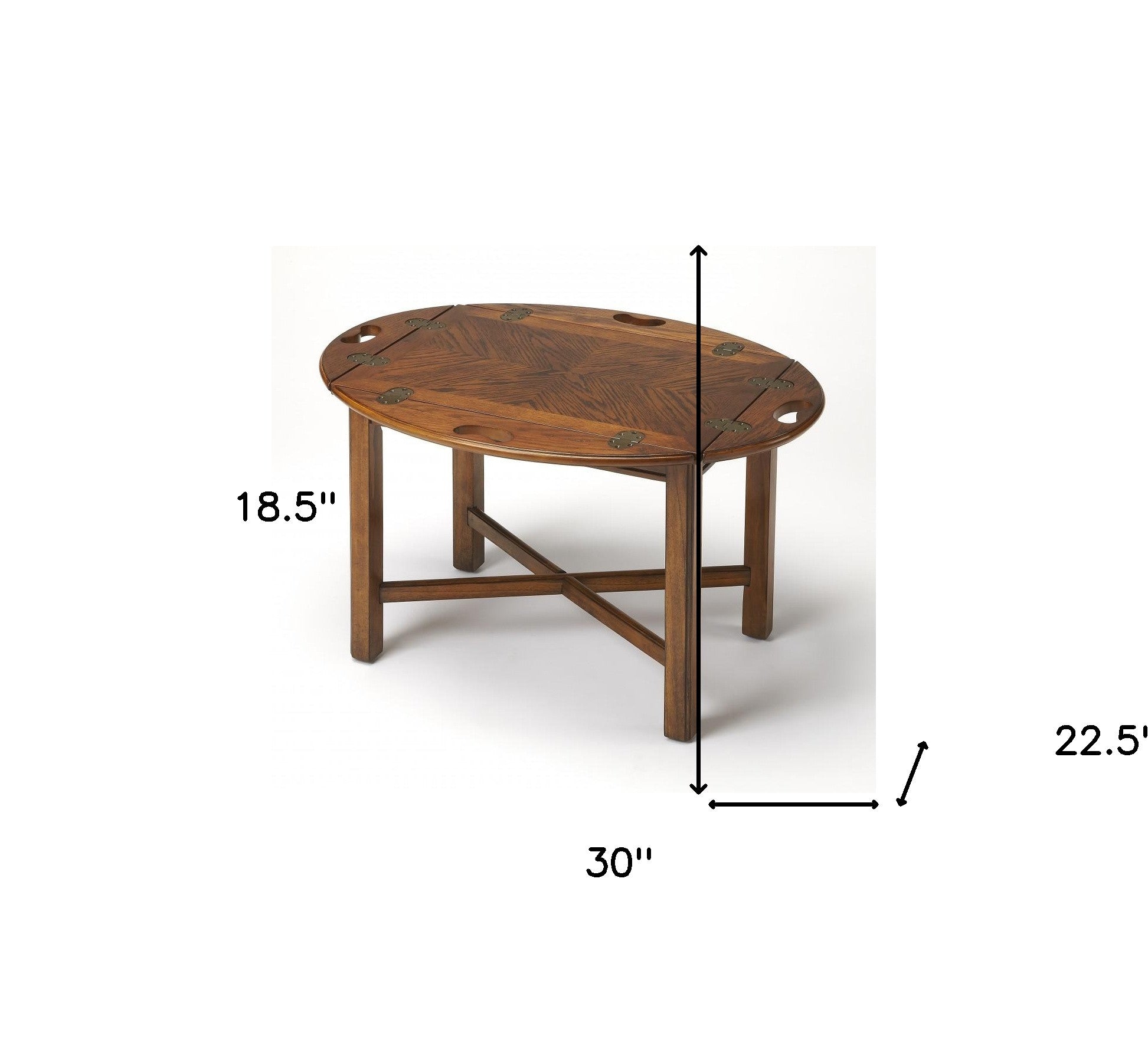 30" Brown Wood Oval Coffee Table
