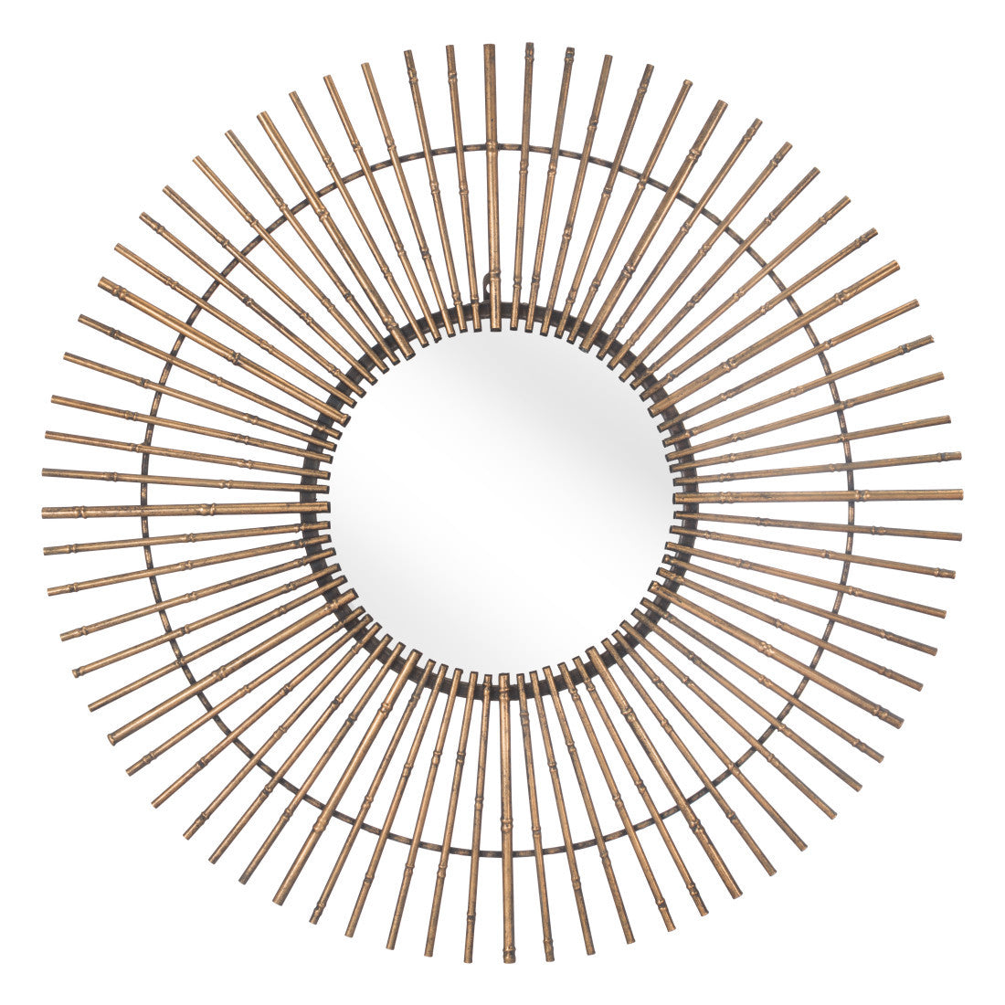 32" Gold Steel Sunburst Framed Accent Mirror