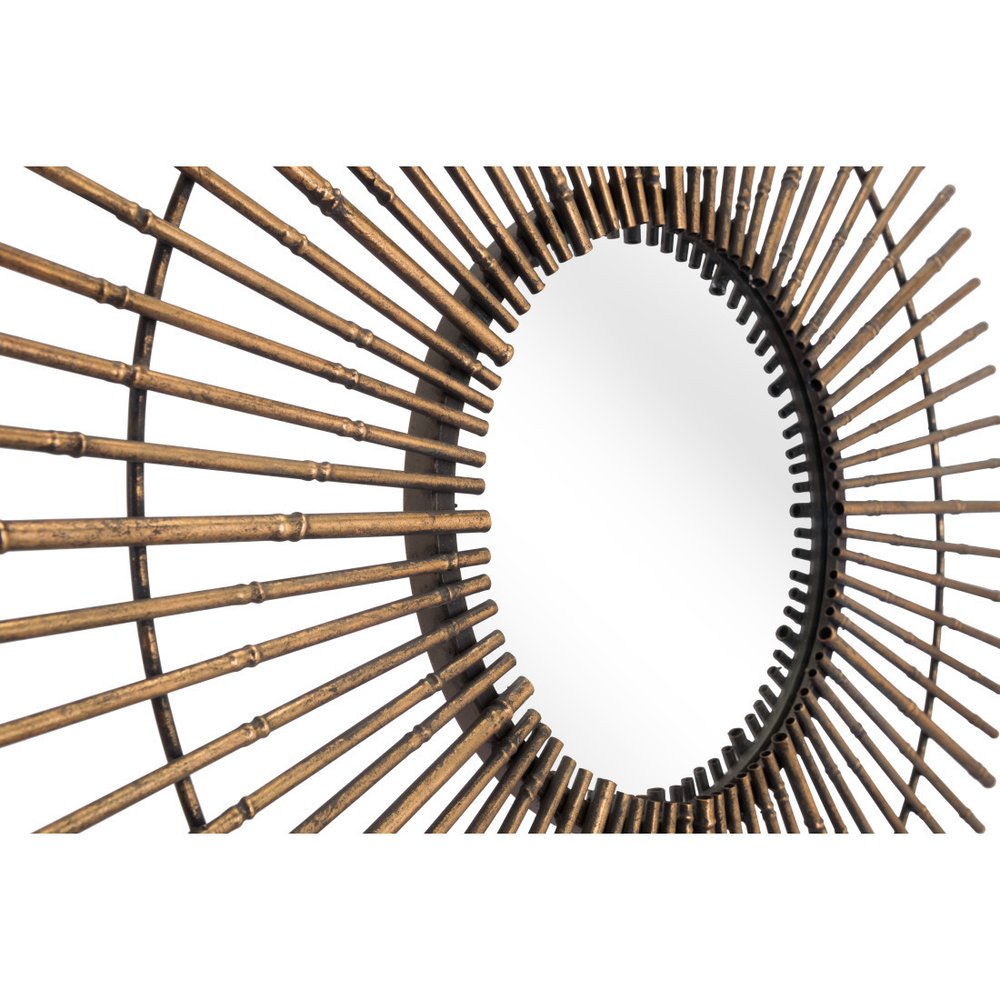 32" Gold Steel Sunburst Framed Accent Mirror