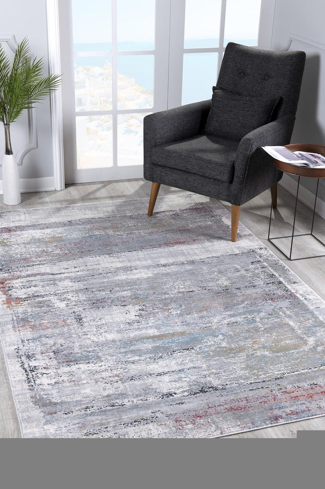 4' X 6' Gray Abstract Irregular Blocks Area Rug