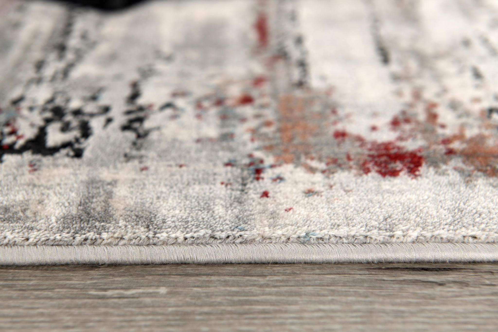 4' X 6' Gray Abstract Irregular Blocks Area Rug