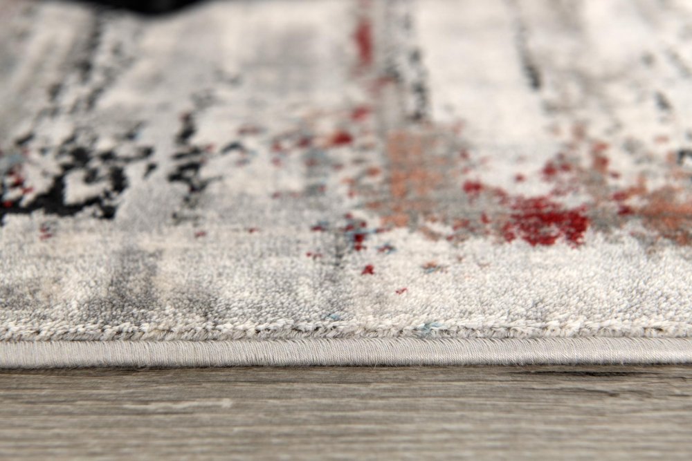 4' X 6' Gray Abstract Irregular Blocks Area Rug
