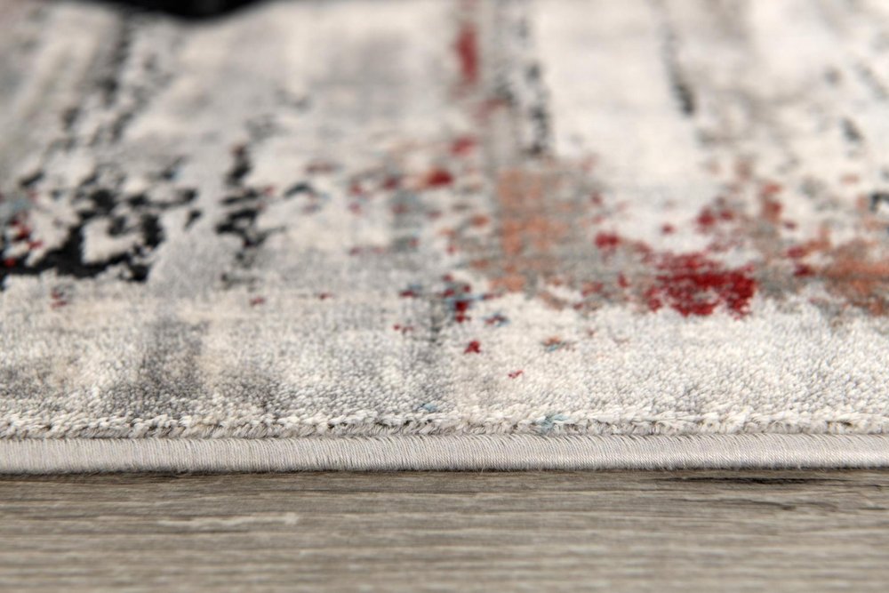 4' X 6' Gray Abstract Irregular Blocks Area Rug