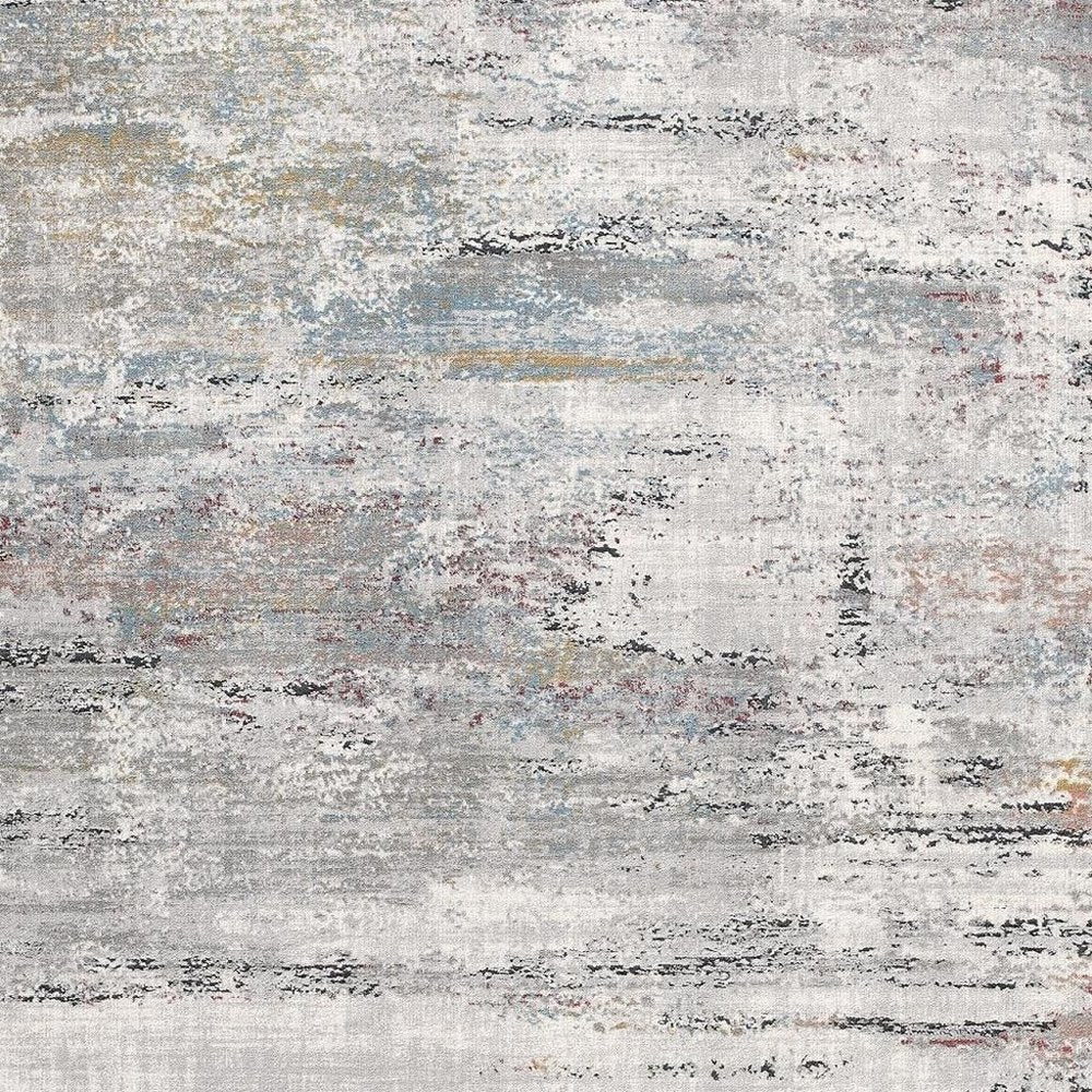 4' X 6' Gray Abstract Irregular Blocks Area Rug