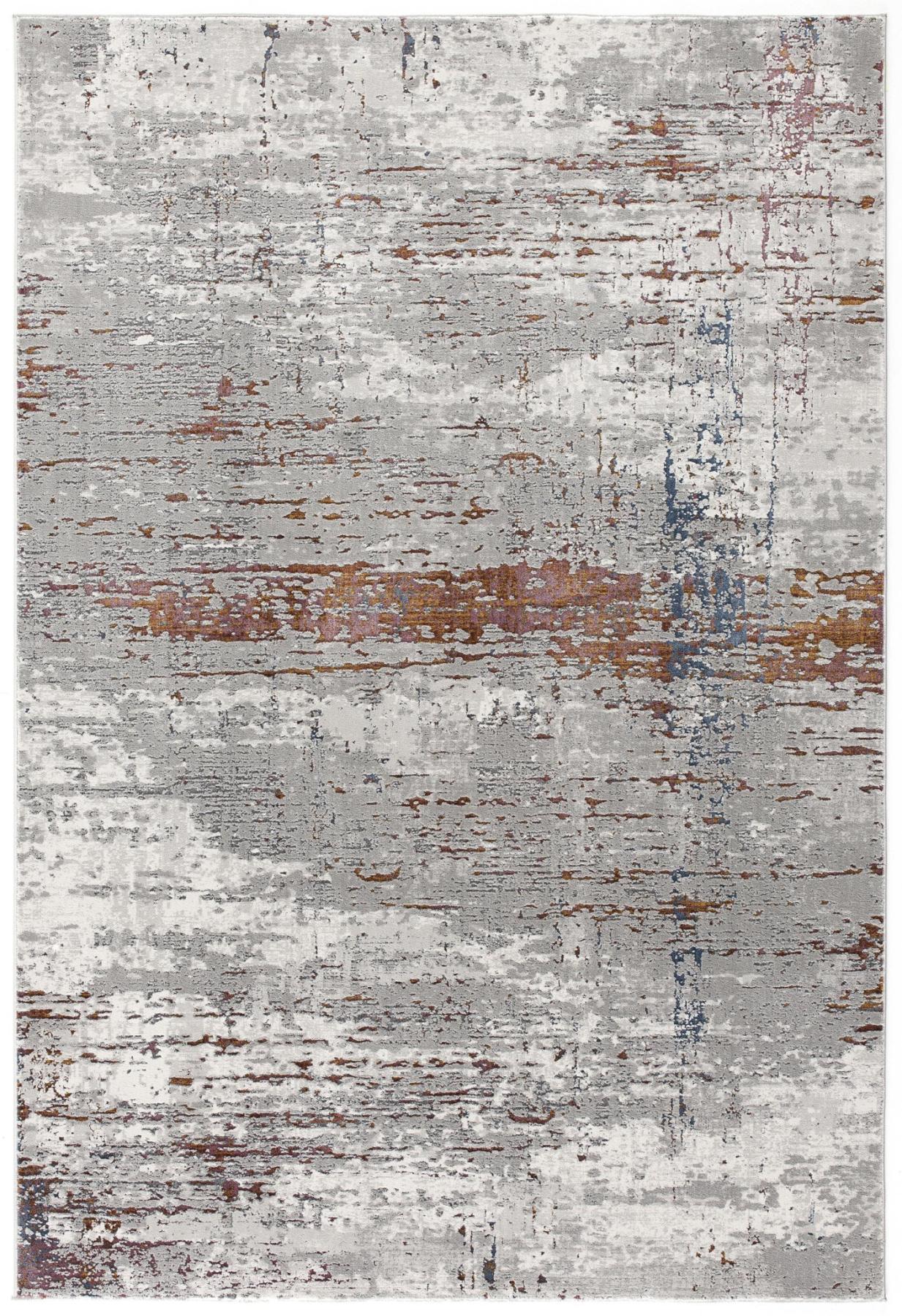 4' X 6' Gray And Brown Abstract Scraped Area Rug