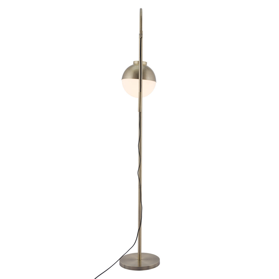 69" Bronze Steel Floor Lamp With Bronze Steel Globe Shade