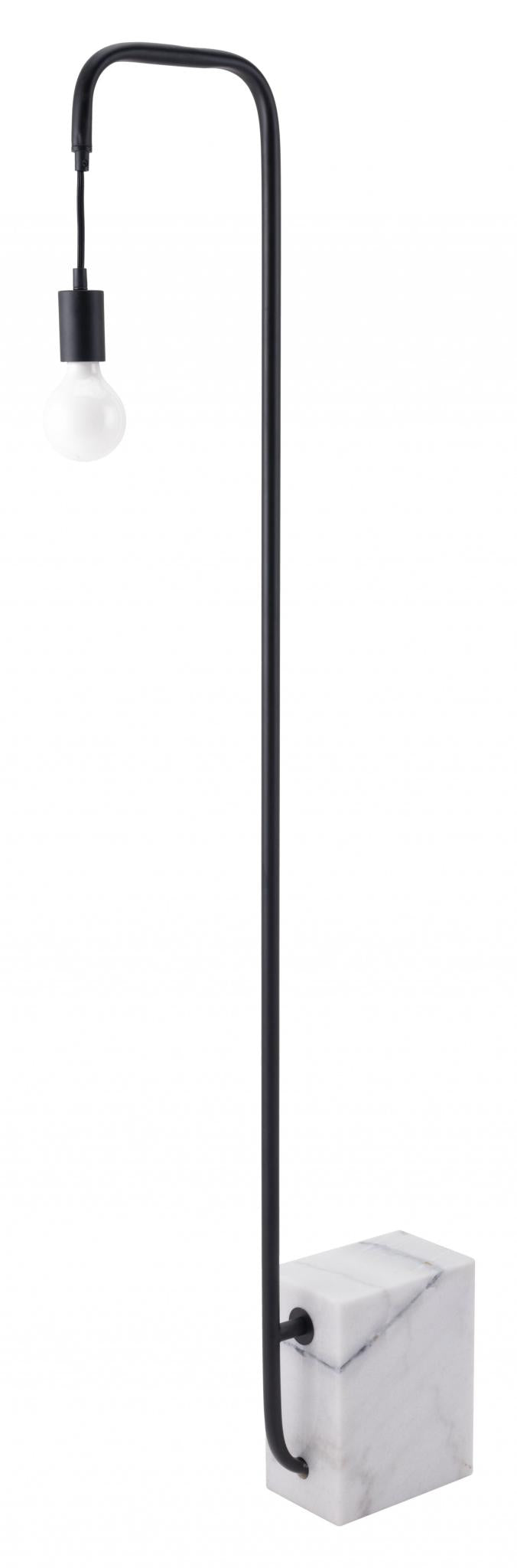 59" Black And White Steel LED Floor Lamp