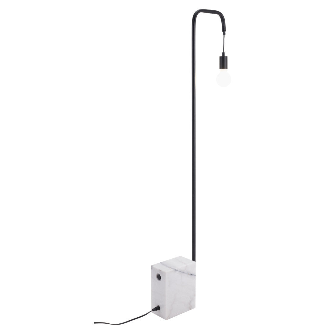 59" Black And White Steel LED Floor Lamp