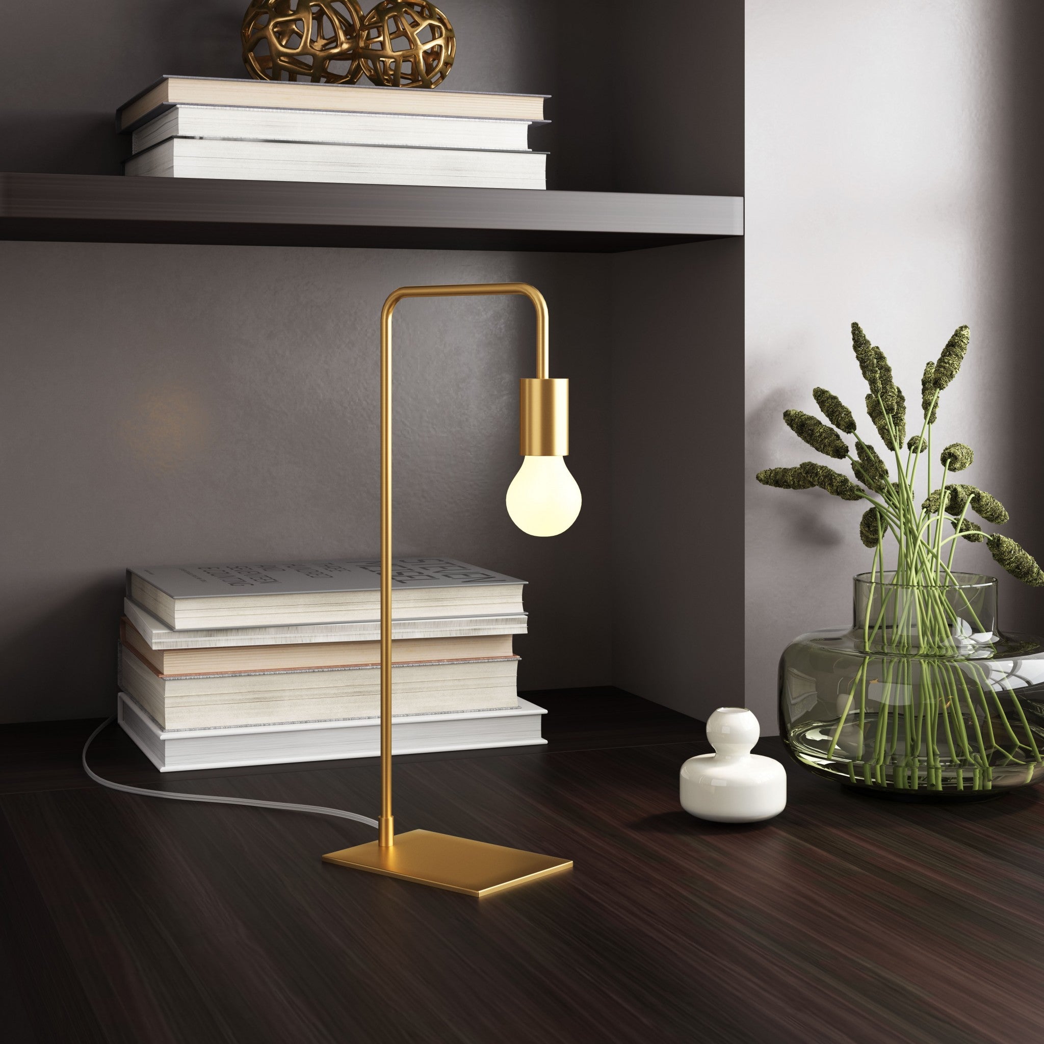 50" Copper Metal Bedside Table Lamp