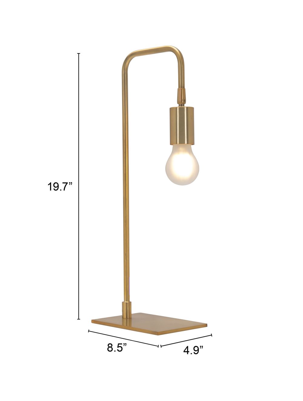 50" Copper Metal Bedside Table Lamp