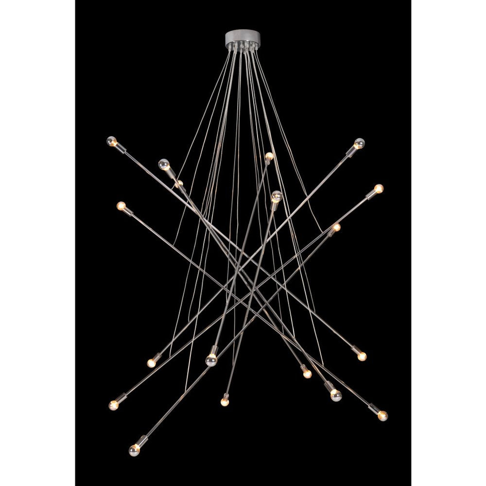 Silver Multi Light Metal Dimmable Chandelier