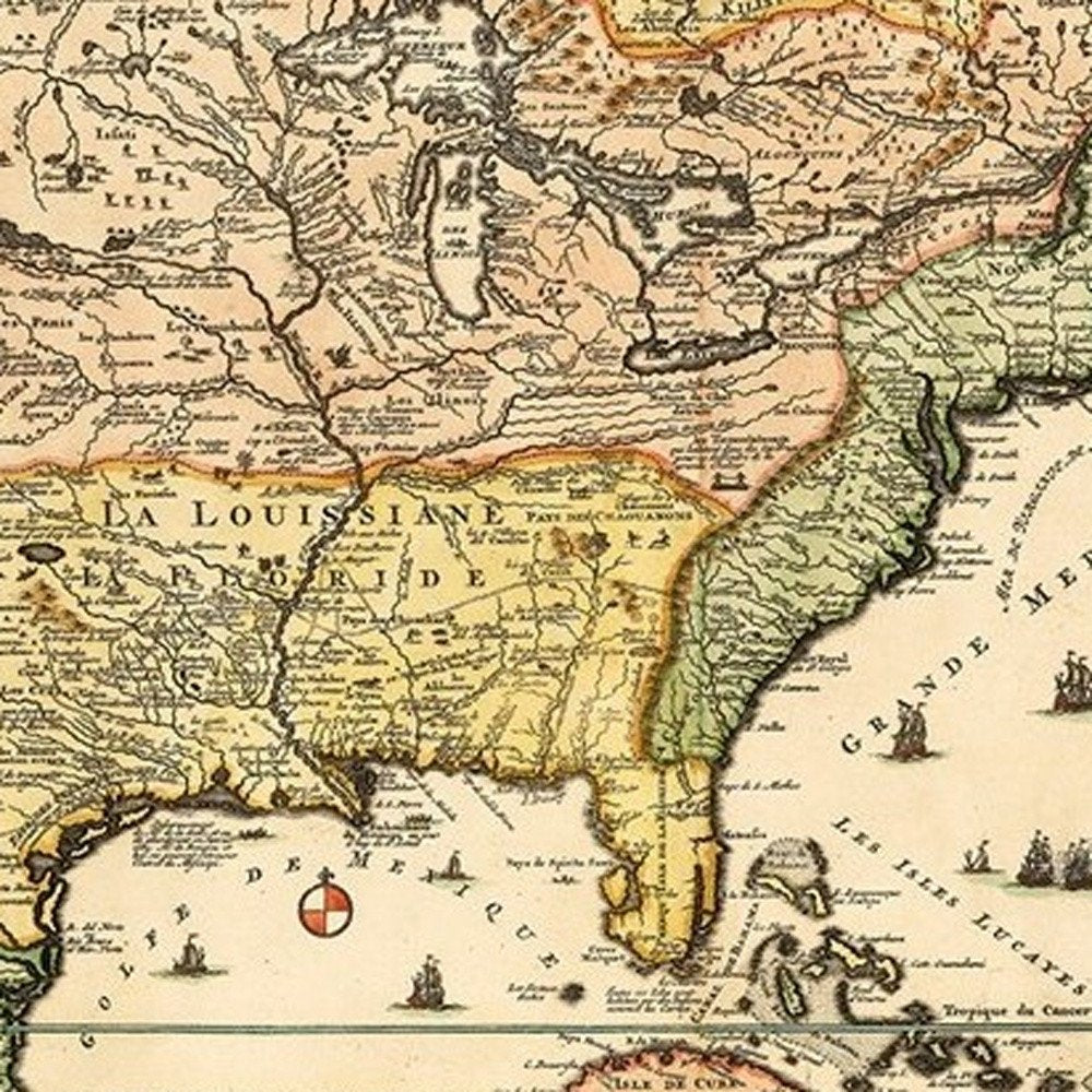 Vintage 1773 Map Of British Empire In North America Unframed Print Wall Art