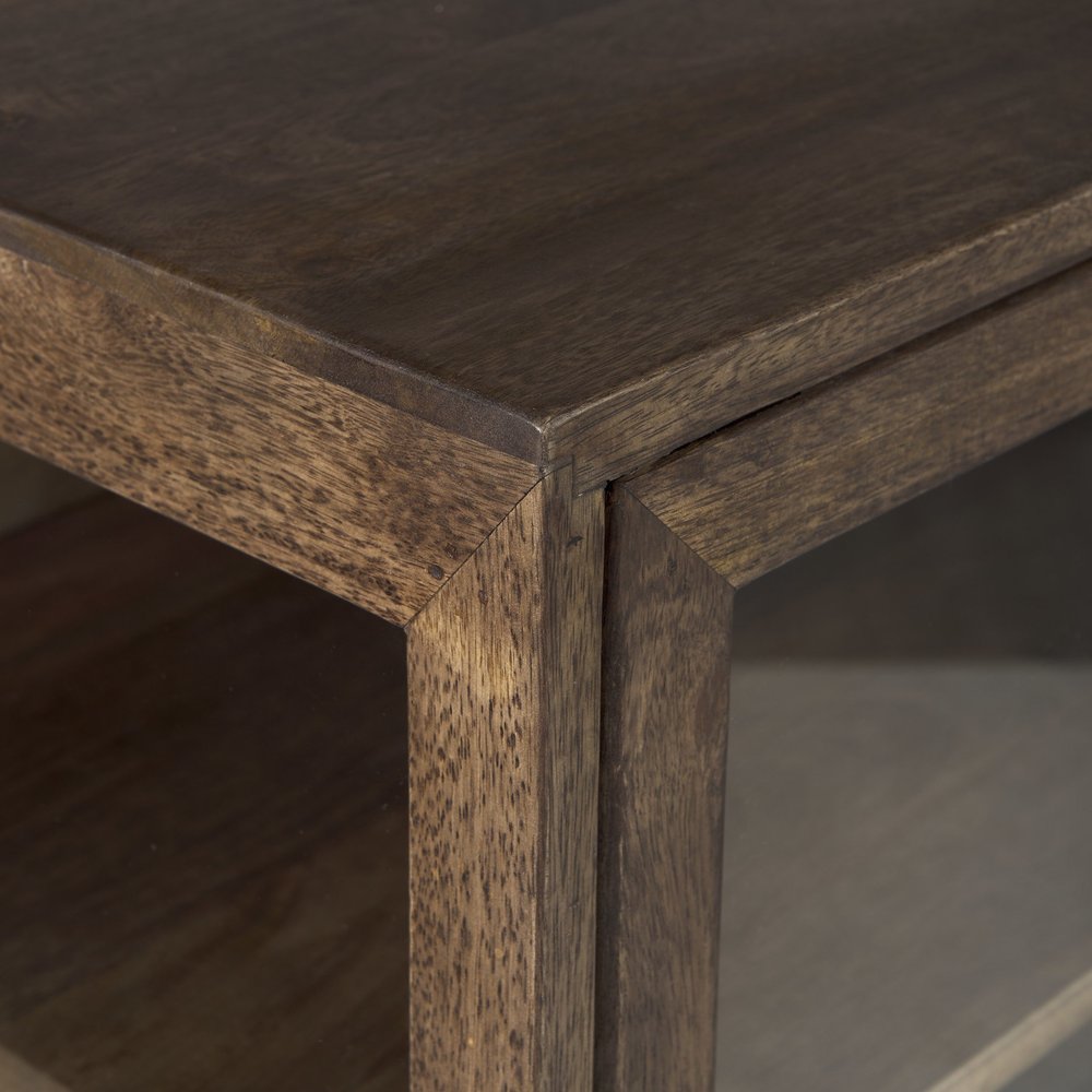 38" White Solid Wood Sideboard with Two Glass Doors