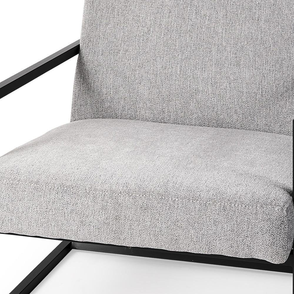 33" Gray and Black Fabric Wingback Chair