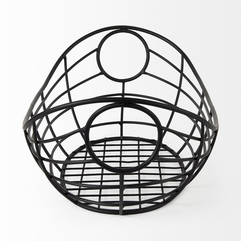22" Black Metal Basket