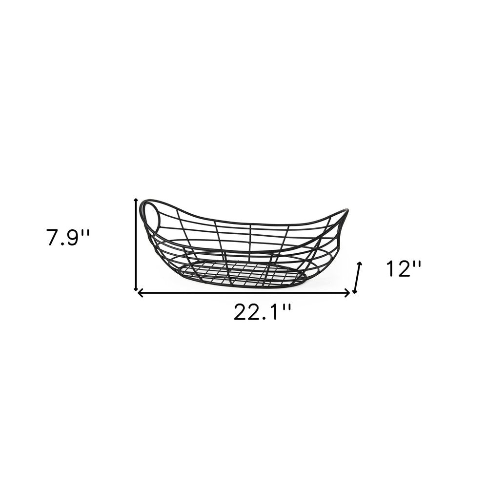 22" Black Metal Basket