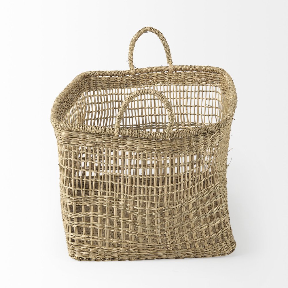 Set of Two Brown Wicker Basket