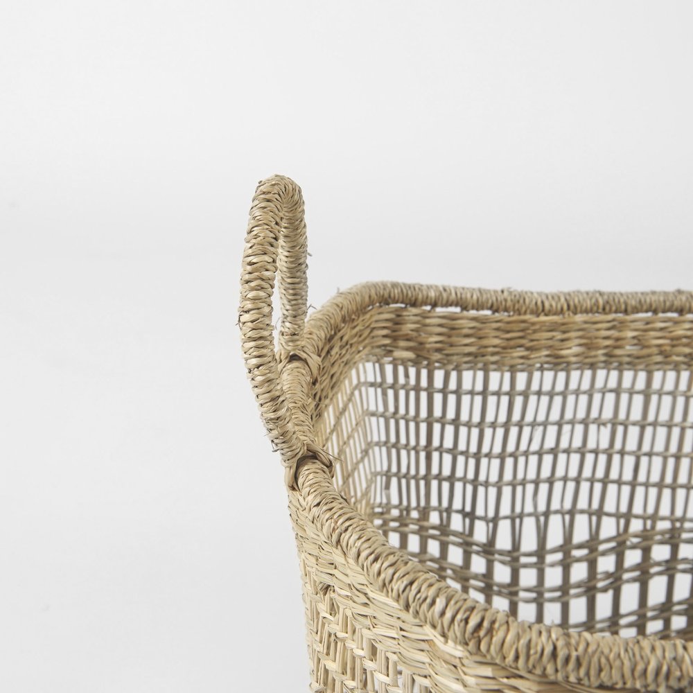 Set of Two Brown Wicker Basket