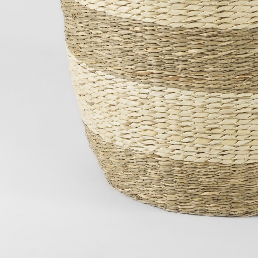 Set of Two Natural And Beige Wicker Basket