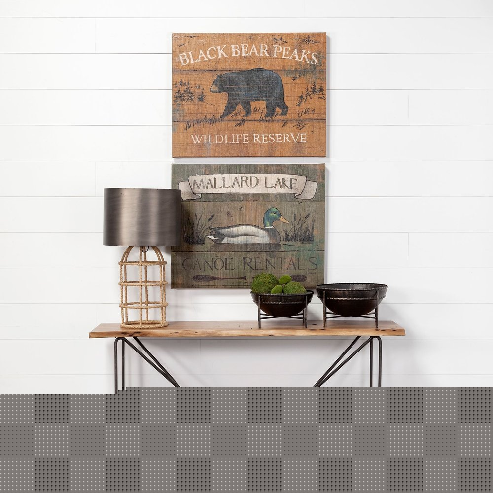 Set of Two Black Metal Decorative Bowl