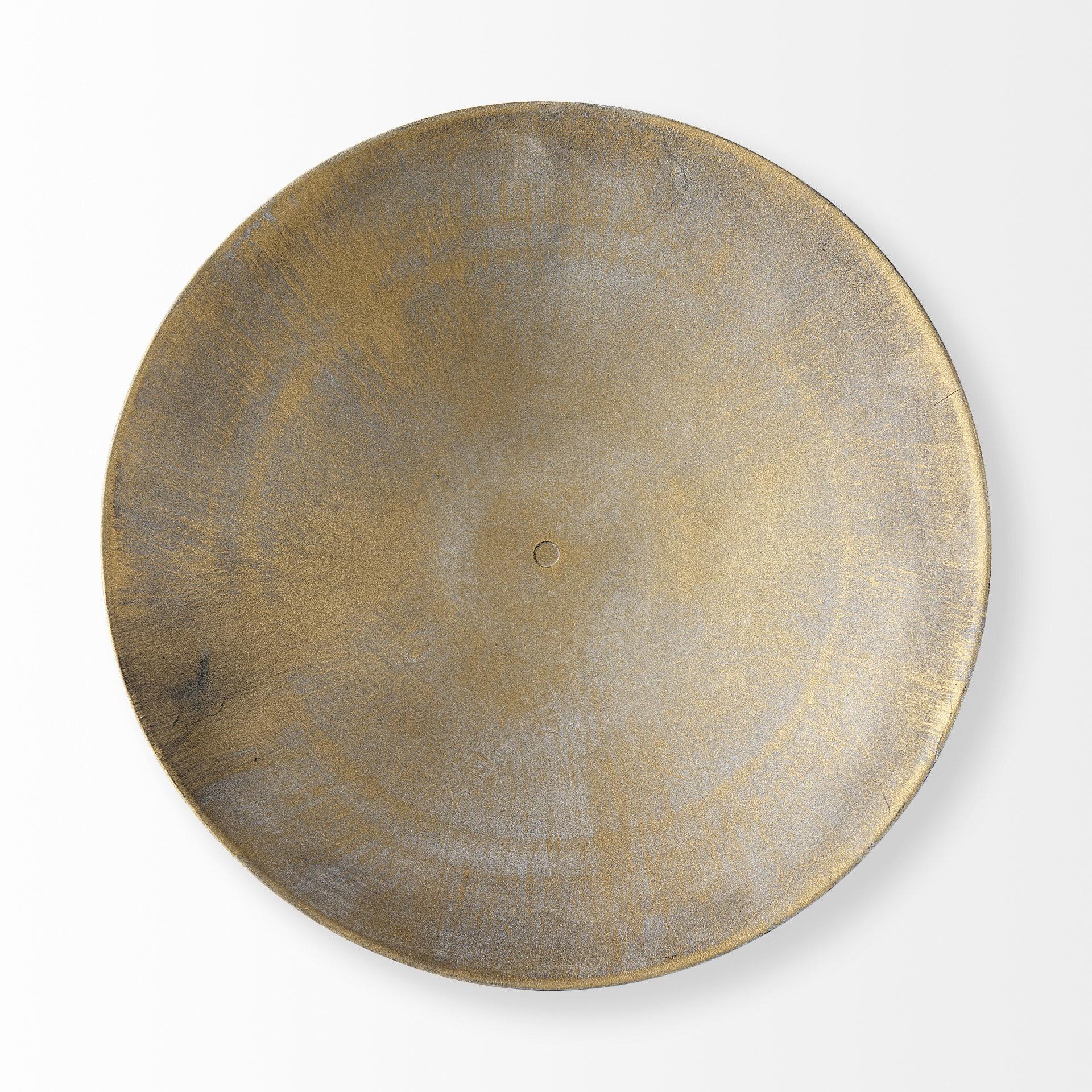 13" Gold Metal Round Centerpiece Bowl
