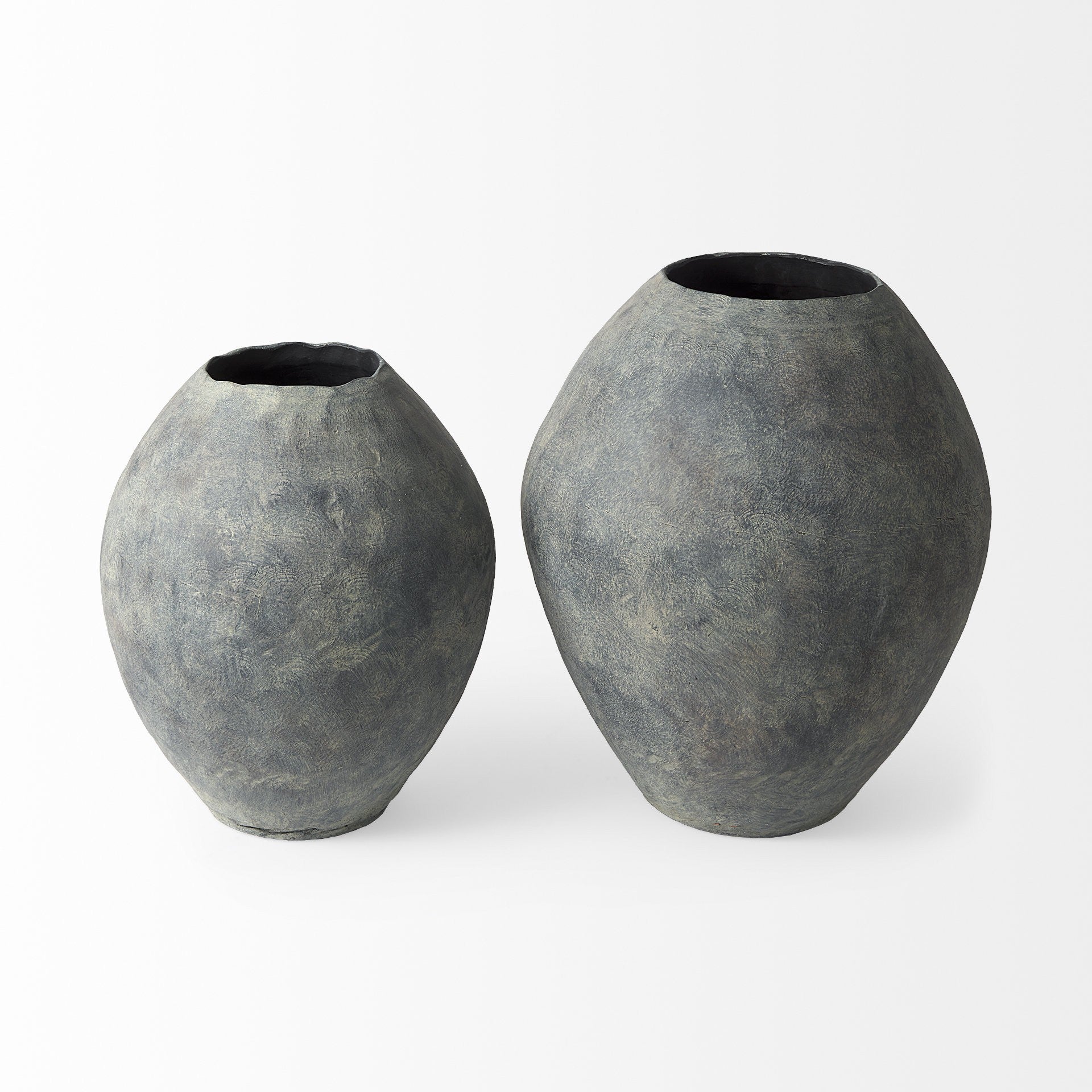 Kyros Gray 28" Earthy Ceramic Oval Vase