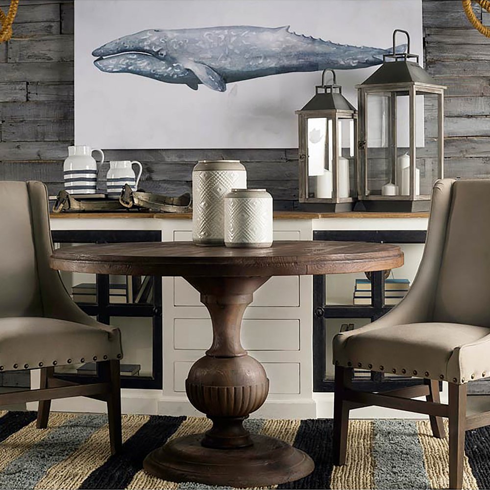 9" Blue And White Cylinder Ceramic Urns Jars