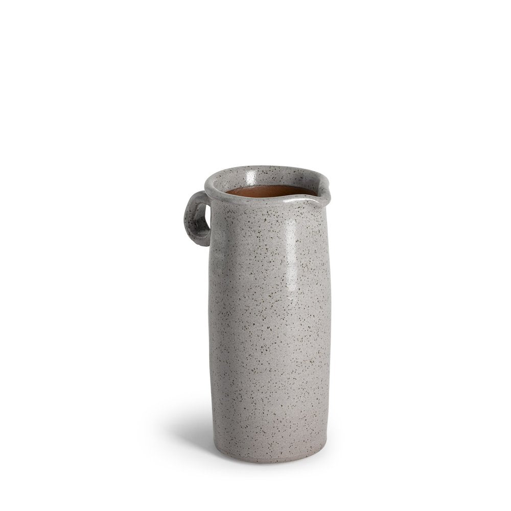 9" Gray Cylinder Ceramic Urns Jars