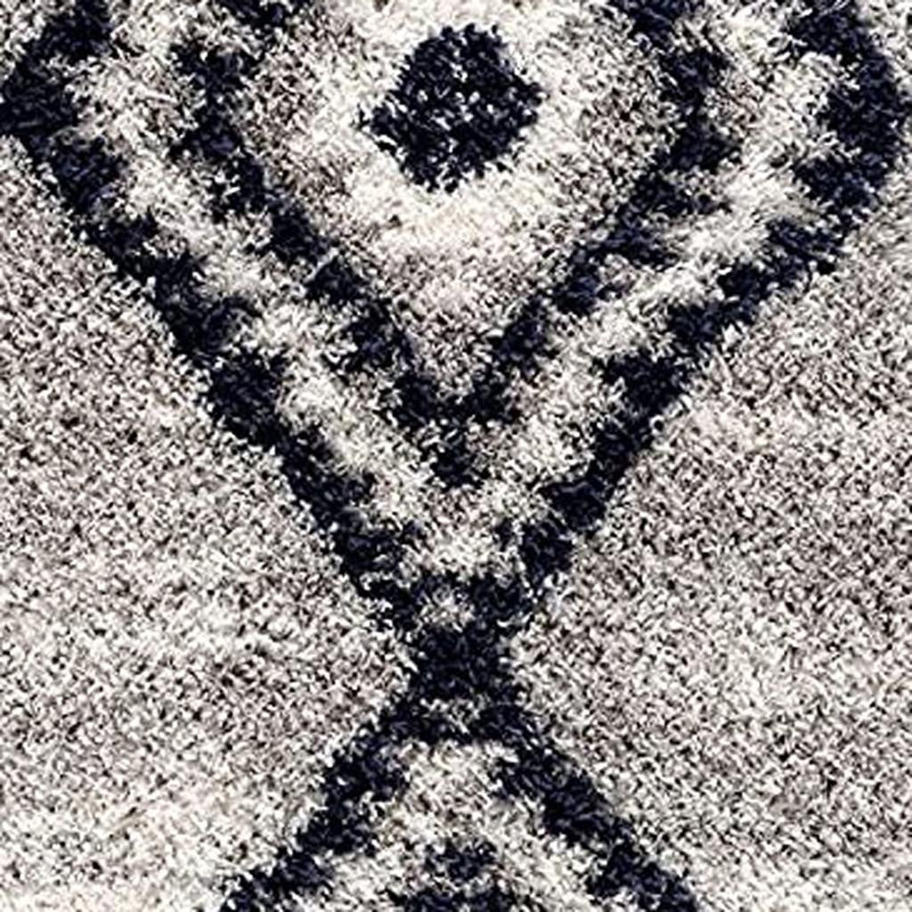4' X 6' Gray And Navy Boho Chic Area Rug