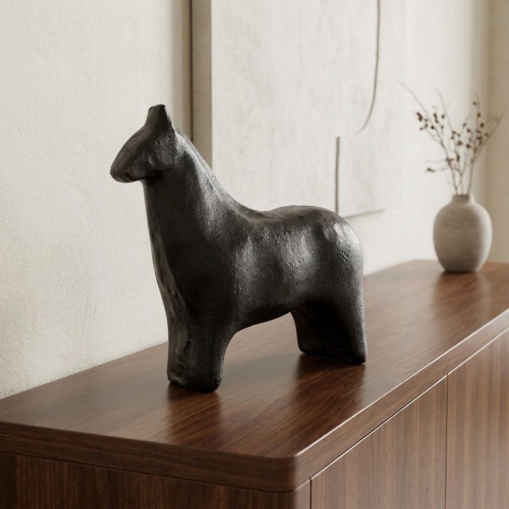 6" Gold Metal Horse Tabletop Sculpture