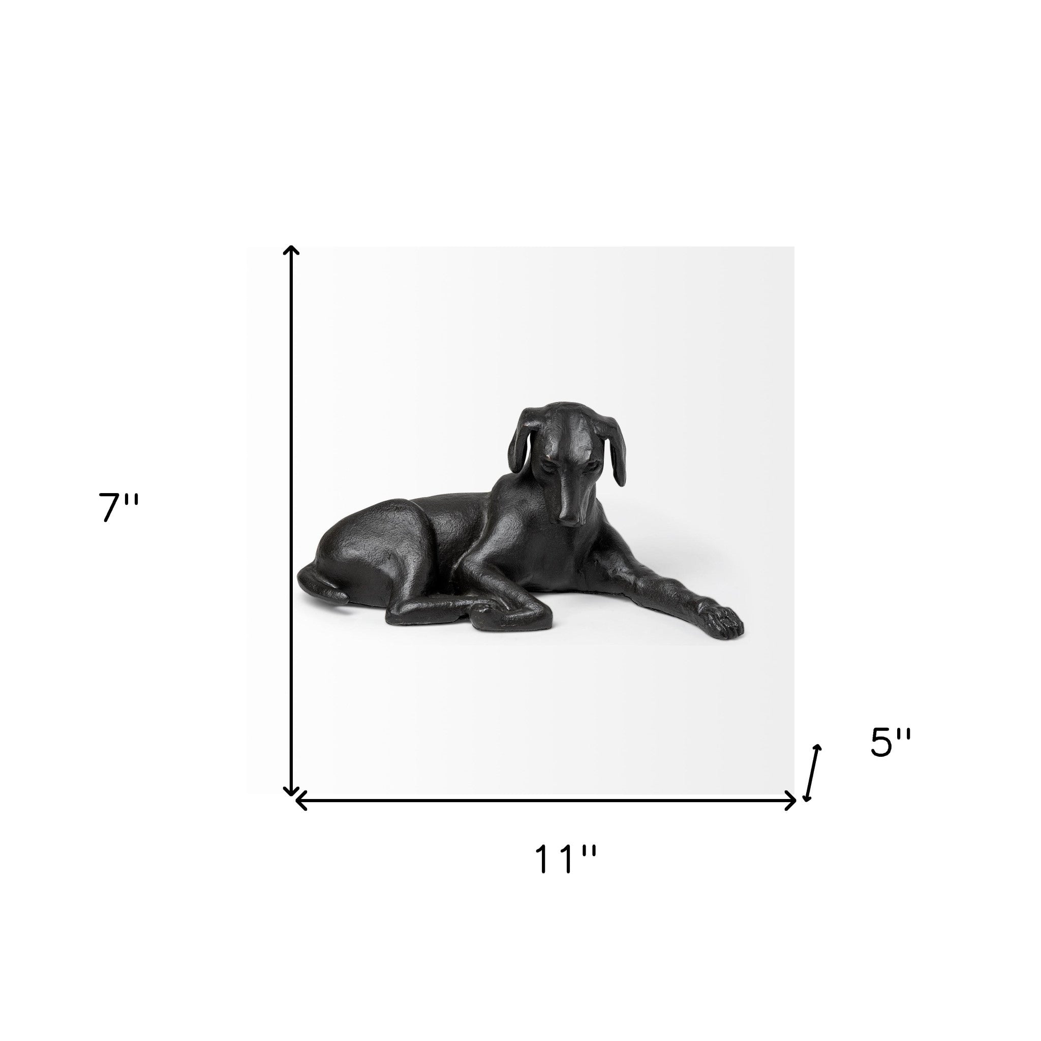 Black Metal Labrador Dog Sculpture