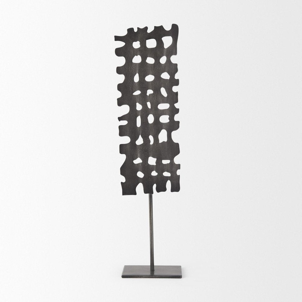 21" Gray Metal Tabletop Sculpture
