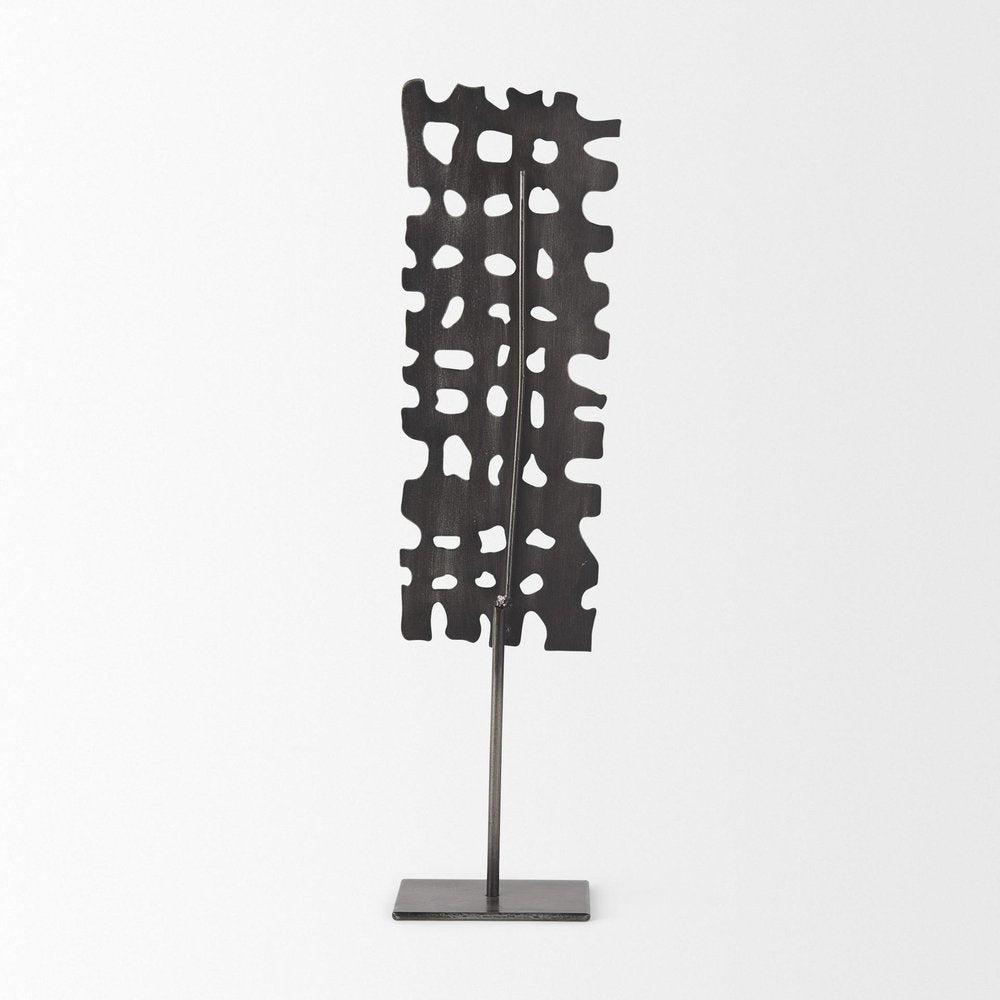 21" Gray Metal Tabletop Sculpture