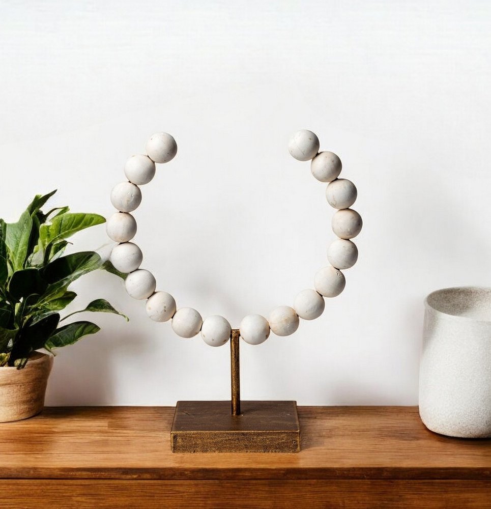 Petite White Beaded Sculpture