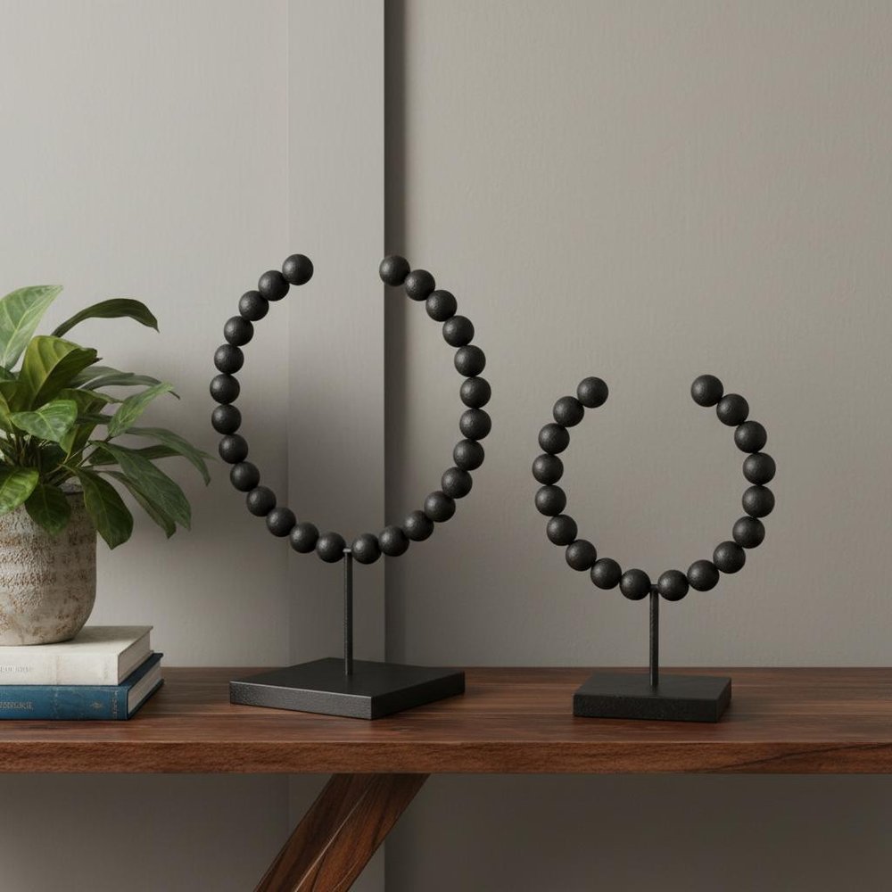 Petite Black Beaded Sculpture