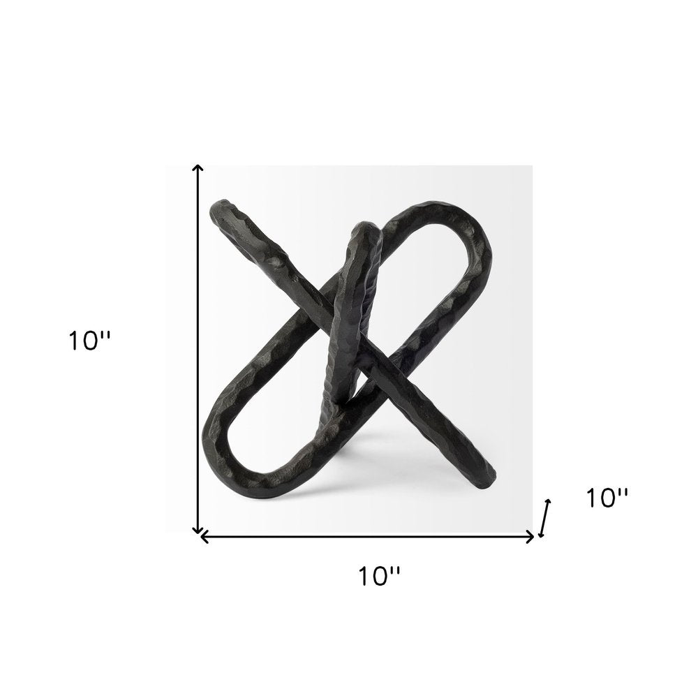 10" Black Metal Chain Link Tabletop Sculpture